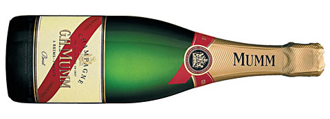 Стиль етикетки MUMM легко запам'ятовується по діагональної червоній стрічці - це символ почесного легіону - якої прикрасив своє вино ще в 18 столітті один з перших власників шампанського будинку