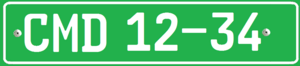 Для автомобілів, що належать дипломатичним агентам і членам їх сімей в Узбекистані видаються номерні знаки зеленого кольору серій CMD, D, X