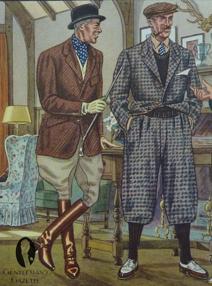 Тоді ж, в 1920-і роки, завдяки американцеві Джессі Лангсдорф з'явилися краватки сучасного типу;  а краватка, між іншим - це важливий аксесуар британського country гардероба